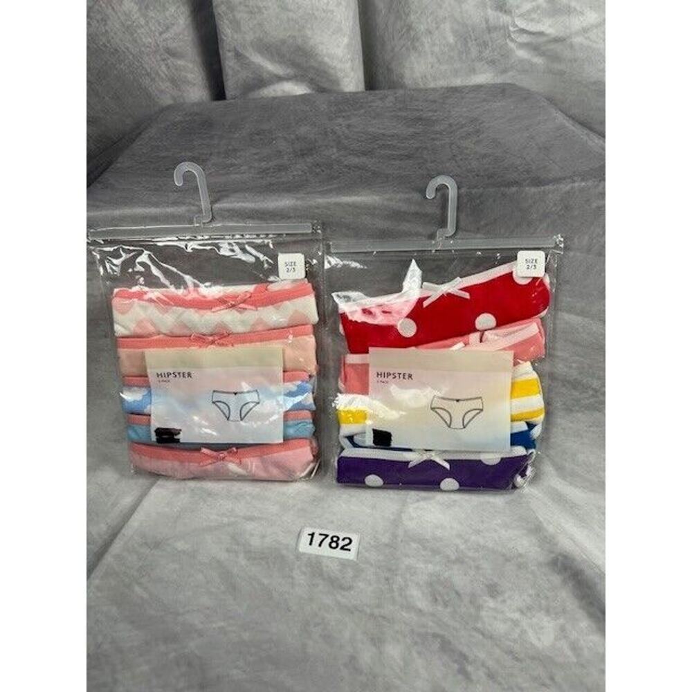 Nordstrom 5 Pack Hipster Underwear Girls Size 2 / 3 Multicolor NEW 2 PACK of 5 - Picture 5 of 5